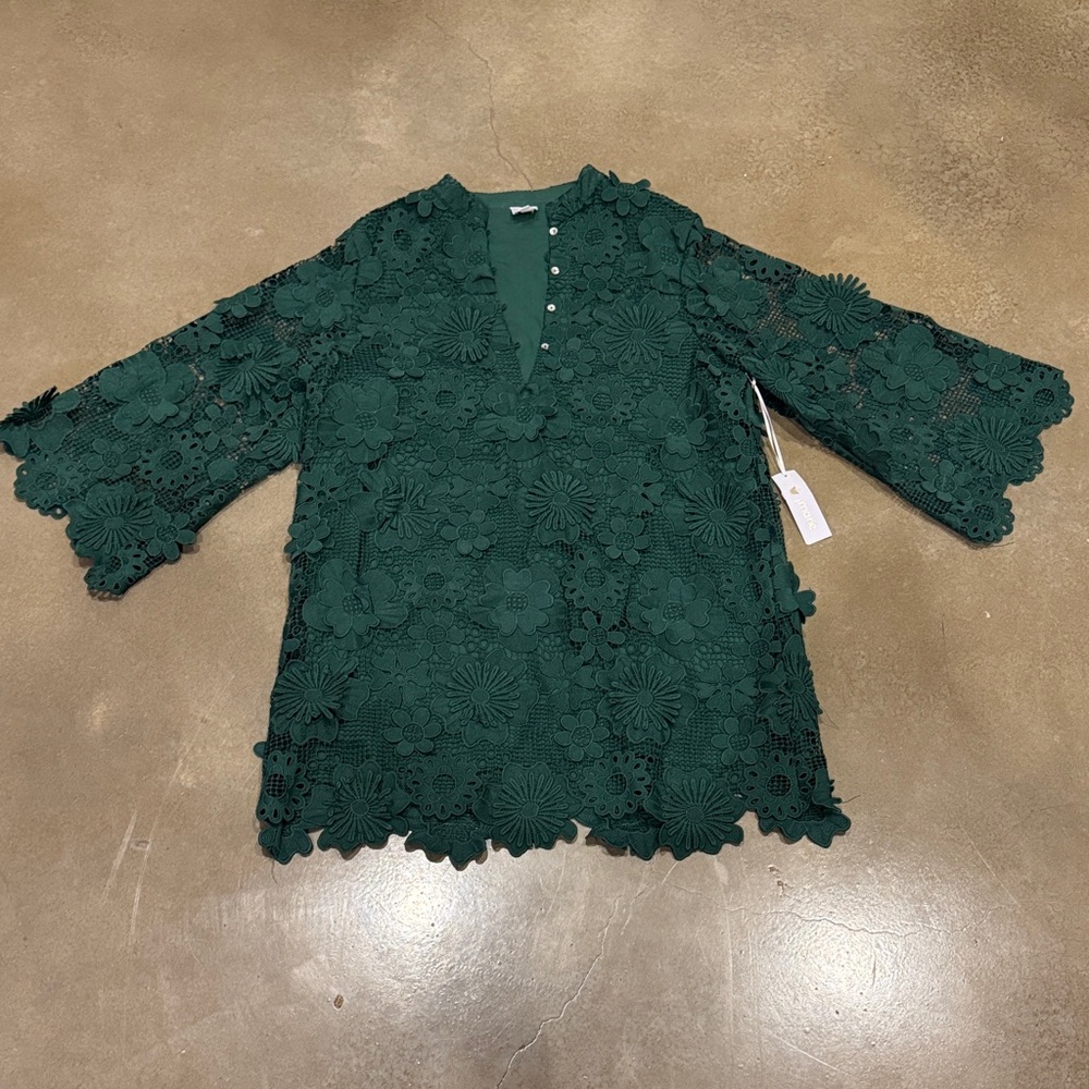 Green Lace Floral Dress